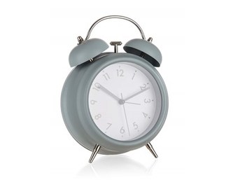 HOME DECOR Budík 15 x 20 x 6,8 cm, šedý