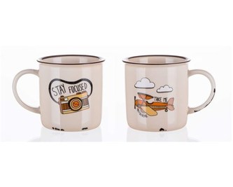 BANQUET Hrnek keramický TRAVEL 310 ml, Airplane