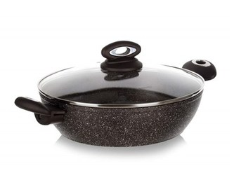 BANQUET Pánev Paella s nepřilnavým povrchem PREMIUM Dark Brown 28 x 7,5 cm, s poklicí