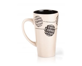 BANQUET Hrnek keramický vysoký COFFE 450 ml, krémový