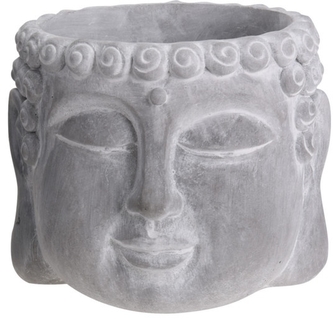 Květináč Buddha 11,5x12,5x10 cm, světle šedý
