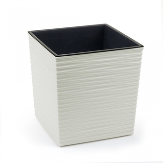 Plastový květináč Juka vroubek 250x250 mm, krémový