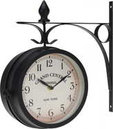 Oboustranné nástěnné hodiny GRAND CENTRAL 33x9 cm