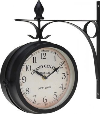 Oboustranné nástěnné hodiny GRAND CENTRAL 33x9 cm