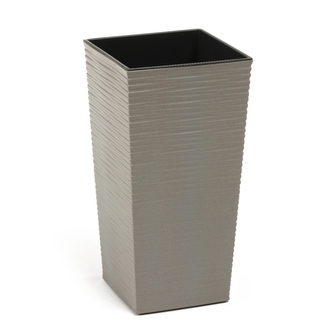 Plastový květináč Finezia vroubek ECO 300x300 mm, šedý