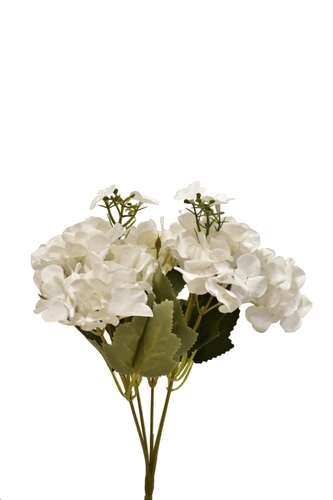 Kytice hortenzií 32 cm, bílá