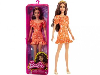 Barbie Modelka - oranžové šaty s bílými květy HBV16 TV 1.2.-30.6