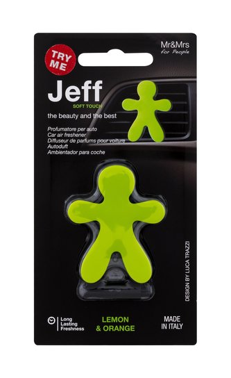 Mr&Mrs Fragrance Jeff Vůně do auta Soft Touch 1 ks Lemon & Orange unisex