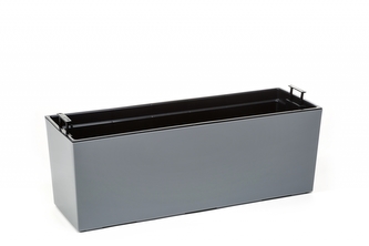 Plastový truhlík Begonie lesklý 190x560 mm, šedý