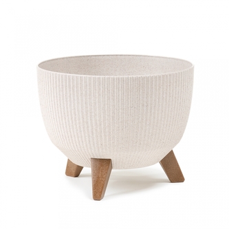 Plastová mísa Roma eco wood jumper 470 mm, bílo-béžová