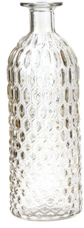 Skleněná váza žlutá 26x9 cm