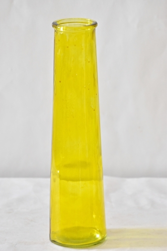 Skleněná váza ANNA žlutá 35x9 cm, II. jakost