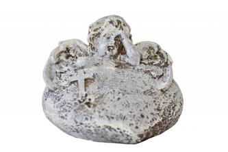 Smuteční dekorace anděl na srdíčku 8,5x10,5x10 cm
