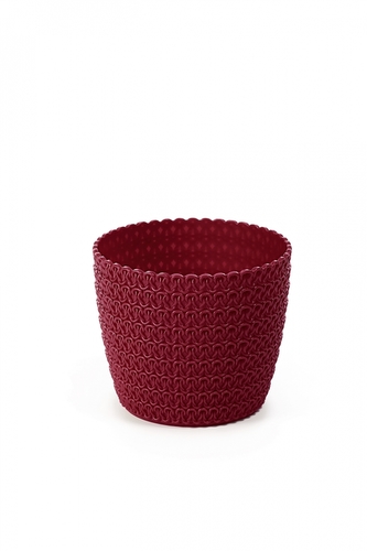 Plastový květináč Magnolia Jersey 140 mm, bordó