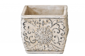 Cementový květináč Ornament 16x18x18 cm