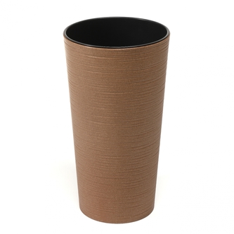 Plastový květináč Lilia ECO 190 mm vroubek, přírodní dřevo