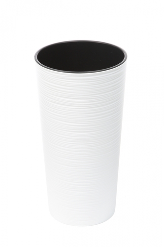 Plastový květináč Lilia 465 mm vroubek, bílý