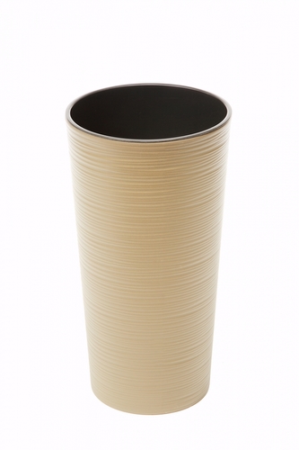 Plastový květináč Lilia 570 mm vroubek, cappuccino