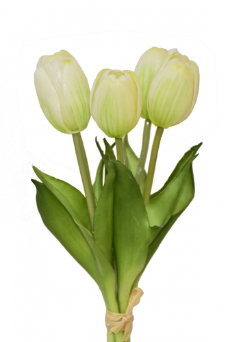 Kytička 5 bílých tulipánů, 25 cm