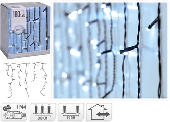 Vánoční osvětlení 180 LED, 6m studená bílá