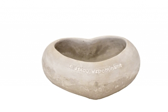 Květináč srdce S láskou vzpomínáme, 6,5x15,5x16 cm