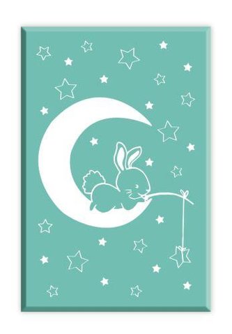 Dřevěné razítko Aladine velikost D - králíček na měsíci