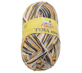 Příze TERA Multi - bílá, šedá, oranžová - 100g / 300 m