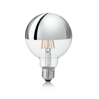 LED filamentová žárovka Ideal lux Classic Globo D95 Cromo 135526 E27 8W 520lm 3000K 9,5cm chromová nestmívatelná