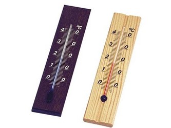 teploměr pokojový D12 12cm dřev.světlý