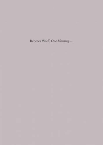 One Morning-
