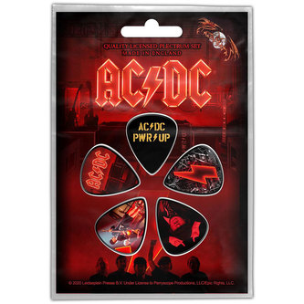 Kytarová trsátka AC/DC: PWR-UP set 5 kusů (15 x 11 cm)