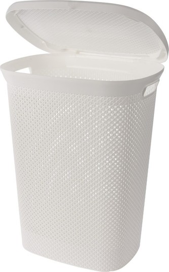 Koš na prádlo s víkem plast 60 l bílá