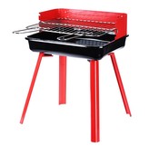 Gril na dřevěné uhlí stojící VAGGAN 36 x 45 cm červená