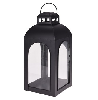 Lucerna na svíčku kov / sklo 17 x 37,5 cm