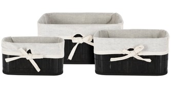 Úložné košíky sada 3 ks bambus / textil