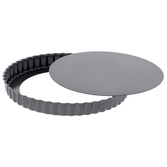 Pečení de Buyer, 4706.32, forma na koláč, kulatá, vroubkovaná, odnímatelné dno, železný materiál, průměr 32 cm