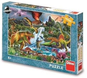 Puzzle 100XL Boj dinosaurů