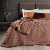 Přehoz na postel s volánky ALBANA 220x240 cm cihlová Mybesthome