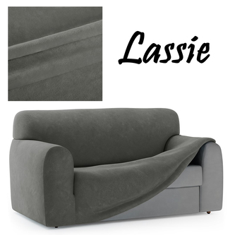 Napínací potah na dvojkřeslo z mikrovlákna LASSIE II. tmavě šedá, 135-175 cm Mybesthome