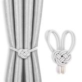 Dekorační ozdobná spona na závěsy s magnetem EDMOND bílá Mybesthome 2 kusy v balení