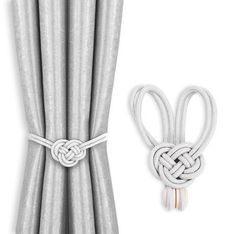 Dekorační ozdobná spona na závěsy s magnetem EDMOND bílá Mybesthome 2 kusy v balení Dekorační ozdobná spona na závěsy s magnetem EDMOND bílá Mybesthome 2 kusy v balení