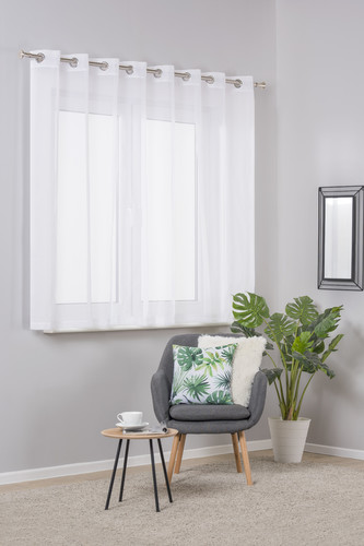 Dekorační krátká záclona s kroužky DIANA bílá 290x160 cm MyBestHome Dekorační krátká záclona s kroužky DIANA bílá 290x160 cm MyBestHome