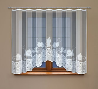 Dekorační žakárová záclona s řasící páskou MNIAU 160 bílá 300x160 cm MyBestHome