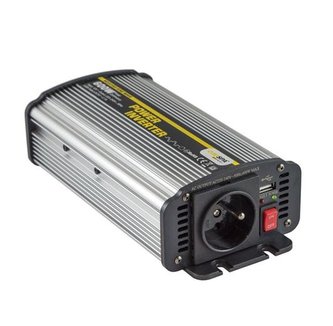 Napěťový měnič Carspa CAR600U-122 12V/230V+USB 600W, modifikovaná sinus (náhrada za CAR500-12) Napěťový měnič Carspa CAR600U-122 12V/230V+USB 600W, modifikovaná sinus (náhrada za CAR500-12)