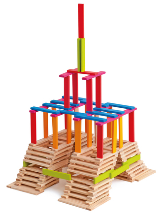 Stavebnice v kyblíku přírodní/barevná - Emma, 200ks Stavebnice v kyblíku přírodní/barevná - Emma, 200ks