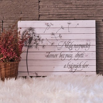 Cedulka - Nikdy neopouštěj domov :) - bílá