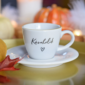 Espresso šálek s podšálkem - Kávoholik