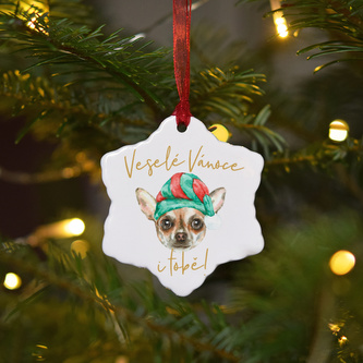 Keramická ozdoba - Čivava světlá