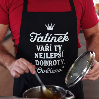 Kuchyňská zástěra - Tatínek vaří ty nejlepší dobroty.