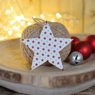 Hvězda se vzorem hvězdiček - bílá